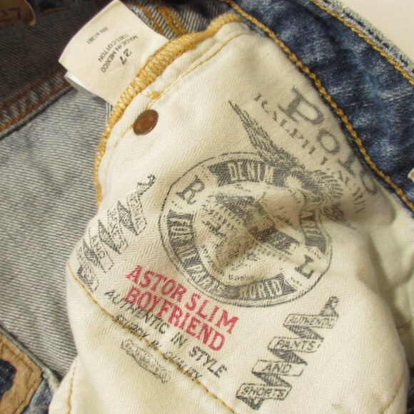 NWT POLO Ralph Lauren Astor Boyfriend in Blue Paint Splatter Jeans 27 $245 - Picture 4 of 5